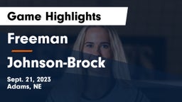 Freeman  vs Johnson-Brock  Game Highlights - Sept. 21, 2023