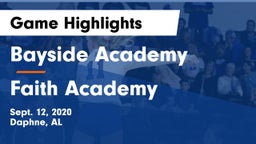 Bayside Academy  vs Faith Academy  Game Highlights - Sept. 12, 2020