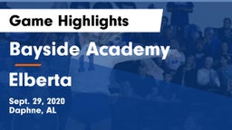 Bayside Academy  vs Elberta  Game Highlights - Sept. 29, 2020