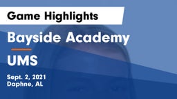 Bayside Academy  vs UMS Game Highlights - Sept. 2, 2021