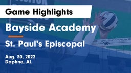 Bayside Academy  vs St. Paul's Episcopal  Game Highlights - Aug. 30, 2022