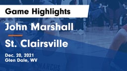 John Marshall  vs St. Clairsville  Game Highlights - Dec. 20, 2021