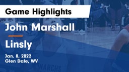 John Marshall  vs Linsly  Game Highlights - Jan. 8, 2022