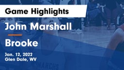 John Marshall  vs Brooke  Game Highlights - Jan. 12, 2022