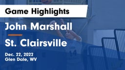 John Marshall  vs St. Clairsville  Game Highlights - Dec. 22, 2022