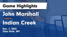 John Marshall  vs Indian Creek  Game Highlights - Dec. 7, 2022