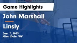 John Marshall  vs Linsly  Game Highlights - Jan. 7, 2023