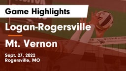 Logan-Rogersville  vs Mt. Vernon  Game Highlights - Sept. 27, 2022