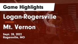 Logan-Rogersville  vs Mt. Vernon  Game Highlights - Sept. 28, 2022