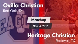 Matchup: Ovilla Christian vs. Heritage Christian  2016
