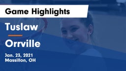 Tuslaw  vs Orrville  Game Highlights - Jan. 23, 2021