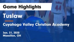 Tuslaw  vs Cuyahoga Valley Christian Academy  Game Highlights - Jan. 31, 2020