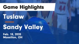 Tuslaw  vs Sandy Valley  Game Highlights - Feb. 18, 2020