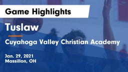 Tuslaw  vs Cuyahoga Valley Christian Academy  Game Highlights - Jan. 29, 2021