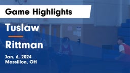 Tuslaw  vs Rittman  Game Highlights - Jan. 6, 2024