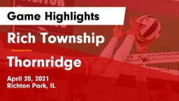 Rich Township  vs Thornridge Game Highlights - April 20, 2021