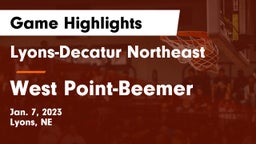 Lyons-Decatur Northeast vs West Point-Beemer  Game Highlights - Jan. 7, 2023