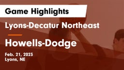 Lyons-Decatur Northeast vs Howells-Dodge  Game Highlights - Feb. 21, 2023