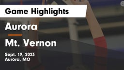 Aurora  vs Mt. Vernon  Game Highlights - Sept. 19, 2023