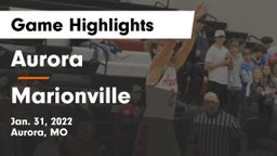 Aurora  vs Marionville  Game Highlights - Jan. 31, 2022