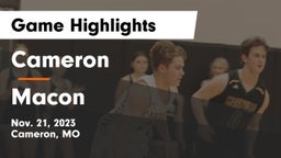 Cameron  vs Macon  Game Highlights - Nov. 21, 2023