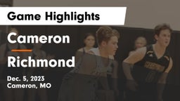 Cameron  vs Richmond  Game Highlights - Dec. 5, 2023