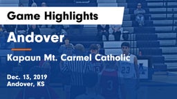 Andover  vs Kapaun Mt. Carmel Catholic  Game Highlights - Dec. 13, 2019