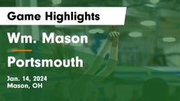 Wm. Mason  vs Portsmouth  Game Highlights - Jan. 14, 2024