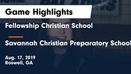 Fellowship Christian School vs Savannah Christian Preparatory School Game Highlights - Aug. 17, 2019