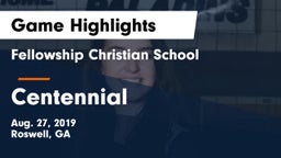 Fellowship Christian School vs Centennial  Game Highlights - Aug. 27, 2019