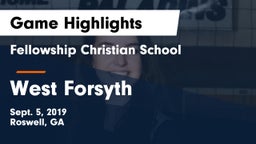 Fellowship Christian School vs West Forsyth  Game Highlights - Sept. 5, 2019
