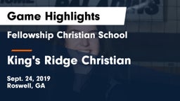 Fellowship Christian School vs King's Ridge Christian  Game Highlights - Sept. 24, 2019