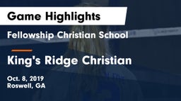 Fellowship Christian School vs King's Ridge Christian  Game Highlights - Oct. 8, 2019
