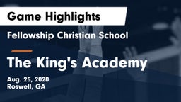 Fellowship Christian School vs The King's Academy Game Highlights - Aug. 25, 2020