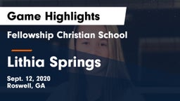 Fellowship Christian School vs Lithia Springs  Game Highlights - Sept. 12, 2020