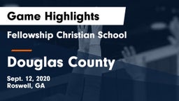 Fellowship Christian School vs Douglas County  Game Highlights - Sept. 12, 2020