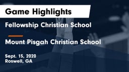 Fellowship Christian School vs Mount Pisgah Christian School Game Highlights - Sept. 15, 2020