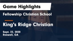 Fellowship Christian School vs King's Ridge Christian  Game Highlights - Sept. 22, 2020