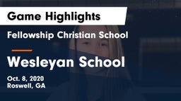 Fellowship Christian School vs Wesleyan School Game Highlights - Oct. 8, 2020