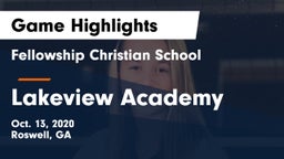 Fellowship Christian School vs Lakeview Academy  Game Highlights - Oct. 13, 2020