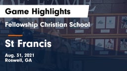 Fellowship Christian School vs St Francis Game Highlights - Aug. 31, 2021