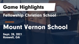 Fellowship Christian School vs Mount Vernon School Game Highlights - Sept. 28, 2021