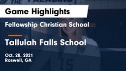 Fellowship Christian School vs Tallulah Falls School Game Highlights - Oct. 20, 2021