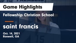 Fellowship Christian School vs saint francis Game Highlights - Oct. 14, 2021