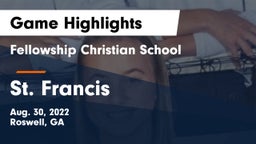 Fellowship Christian School vs St. Francis  Game Highlights - Aug. 30, 2022