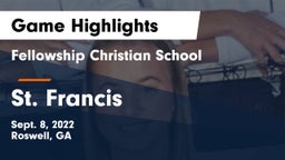 Fellowship Christian School vs St. Francis  Game Highlights - Sept. 8, 2022