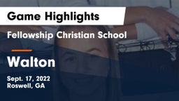 Fellowship Christian School vs Walton  Game Highlights - Sept. 17, 2022