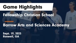 Fellowship Christian School vs Barrow Arts and Sciences Academy Game Highlights - Sept. 19, 2023