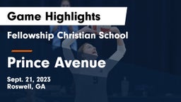 Fellowship Christian School vs Prince Avenue  Game Highlights - Sept. 21, 2023
