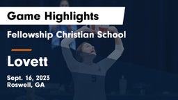 Fellowship Christian School vs Lovett  Game Highlights - Sept. 16, 2023